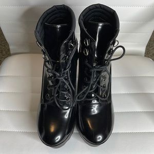 Black combat boots